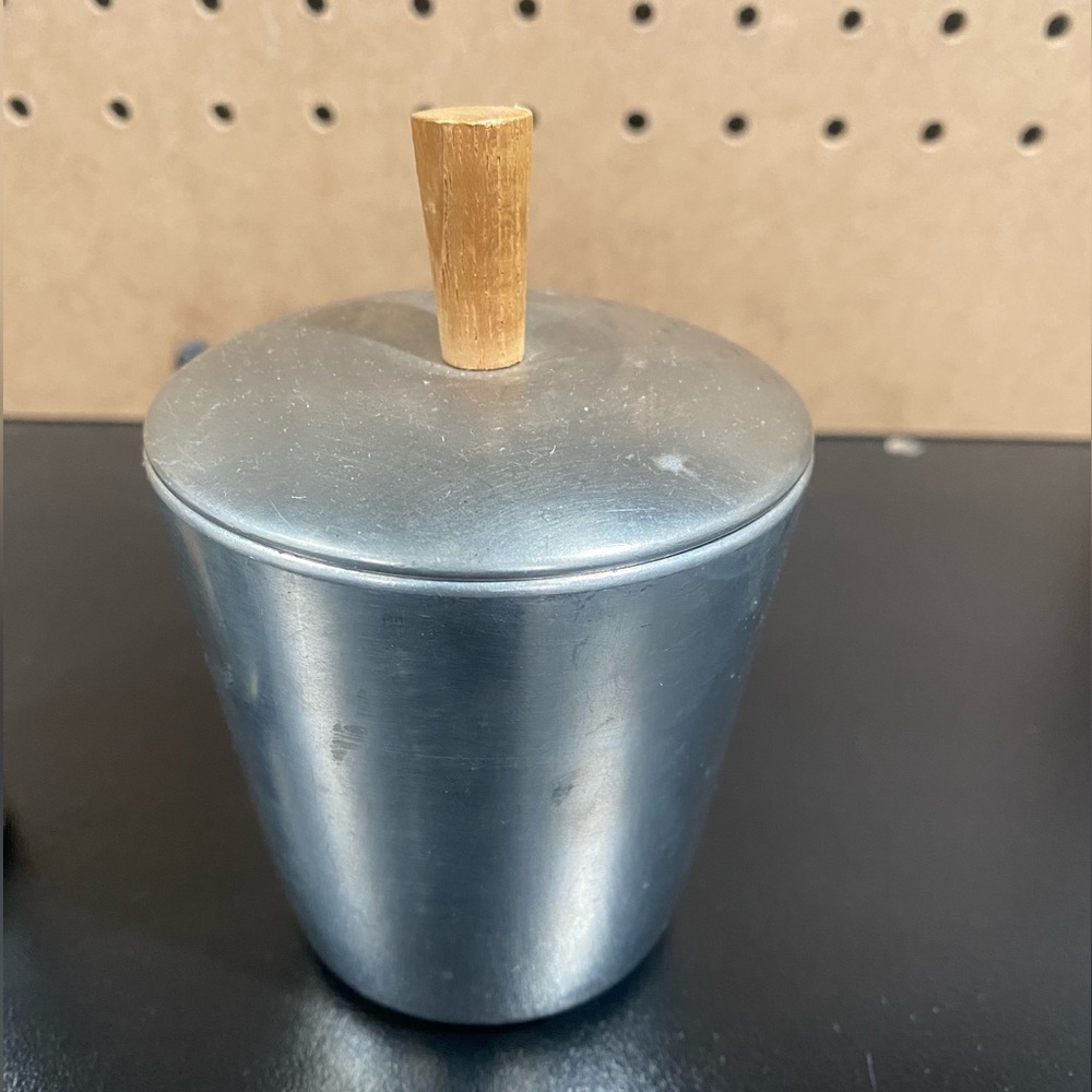 Mid Century Modern Royal Holland KDM Daalderop Pewter & Teak Sugar and Creamer - Picture 3 of 11